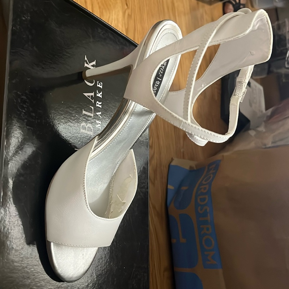WHBM delaney white heel